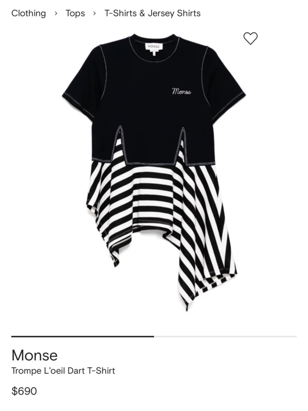 Monse Trompe L'oeil Dart T-Shirt